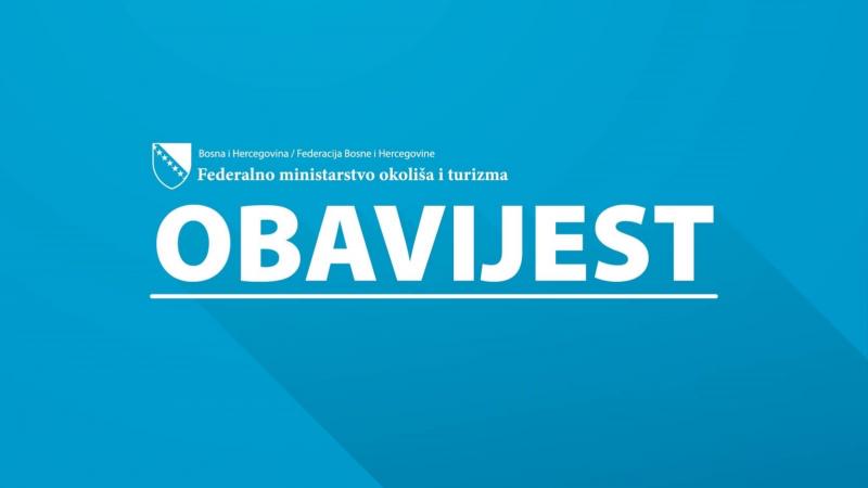 Obavijest - Transfer za razvoj turizma u Federaciji BiH za 2023.godinu